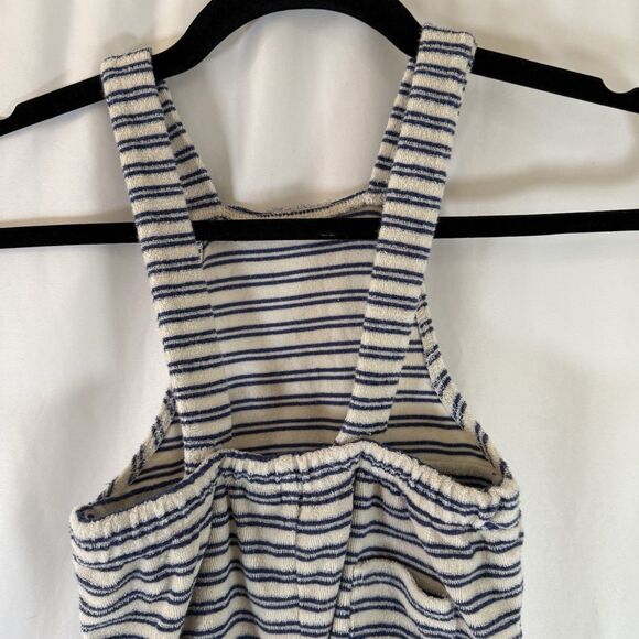 Janie and Jack Romper Boys 12-18 Months Blue White Striped Terry Cloth Button - Picture 8 of 9
